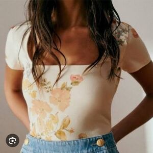Floral Cream Top